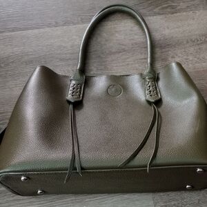 Olive Green Tote Bag Classic Women’s Handbag By Urban Expressions 15x12x6"